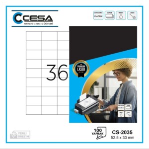 CS-2035 Kendinden Yapışkanlı A4 Lazer Etiket 52,5x33 mm