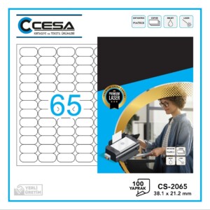 CS-2065 Kendinden Yapışkanlı A4 Lazer Etiket 38,1×21,2 mm