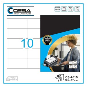 CS-2610 Kendinden Yapışkanlı A4 Lazer Etiket 105×57 mm