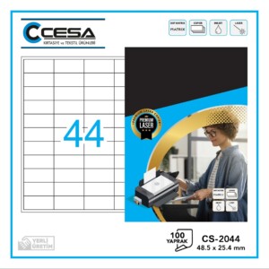 CS-2044 Kendinden Yapışkanlı Renki A4 Lazer Etiket 48,5x25,4 mm