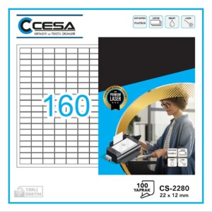 CS-2280 Kendinden Yapışkanlı Renki A4 Lazer Etiket 22×12 mm